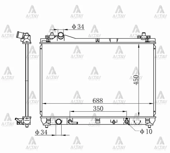 RADYATÖR SU GRAND VITARA 2005-2015 2.0 / 2.4 J20A / J24A A-T BRAZING 17700 65J10 ürün görseli