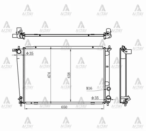 RADYATÖR SU STAREX 2002-2008 22MM M-T BRAZING 25310 4A100 ürün görseli