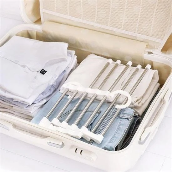 GV HOME®  Hareketli Dolap İçi Pantolon Kravat Şal Askı Sistemi Düzenleyici Katmanlı Askılık Organizer - 6