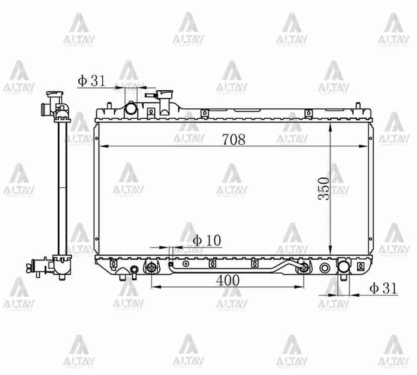 RADYATÖR SU RAV-4 1994-2000 2.0 BENZİNLİ 22MM A-T BRAZING 16400 7A480 ürün görseli