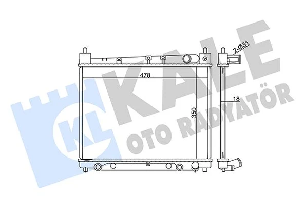 RADYATÖR YARIS-YARIS VERSO AL/PL/BRZ 350X478X16 1640021080 1640021060 1640021120 ürün görseli