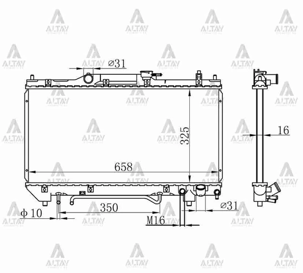 RADYATÖR SU AVENSIS 1998-2000 A-T BRAZING 16400 03190 ürün görseli