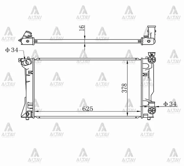 RADYATÖR SU AVENSIS 2003-2008 2.0 BENZİNLİ M-T BRAZING 16400 0H110 ürün görseli