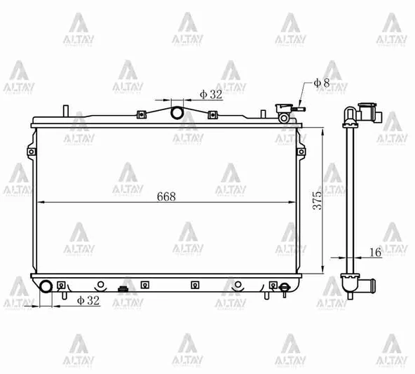 RADYATÖR SU ELANTRA 1996-2001 M-T BRAZING 25310 29000 ürün görseli