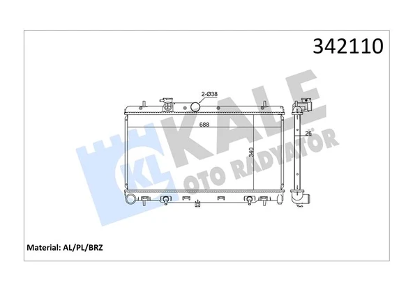 RADYATÖR SUBARU LEGACY 4-OUTBACK AL-PL-BRZ 45111AG000 45111AG001 45111AG010 ürün görseli