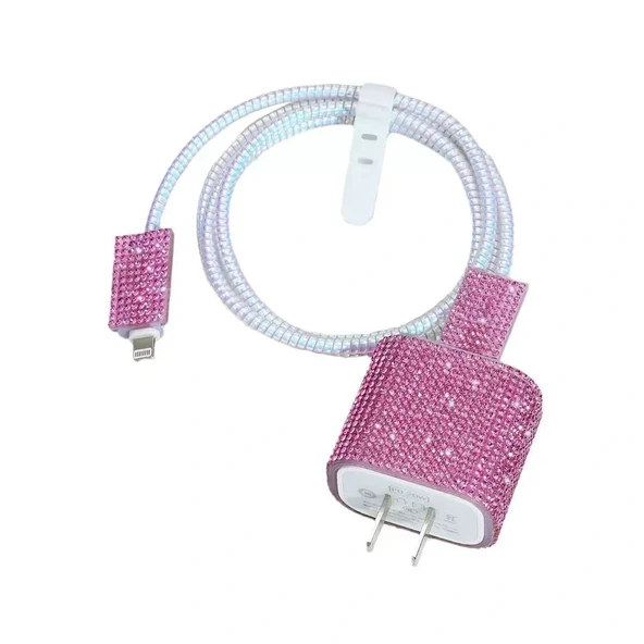 Taşlı Şarj Aleti Koruyucu 4in1 Set ürün görseli