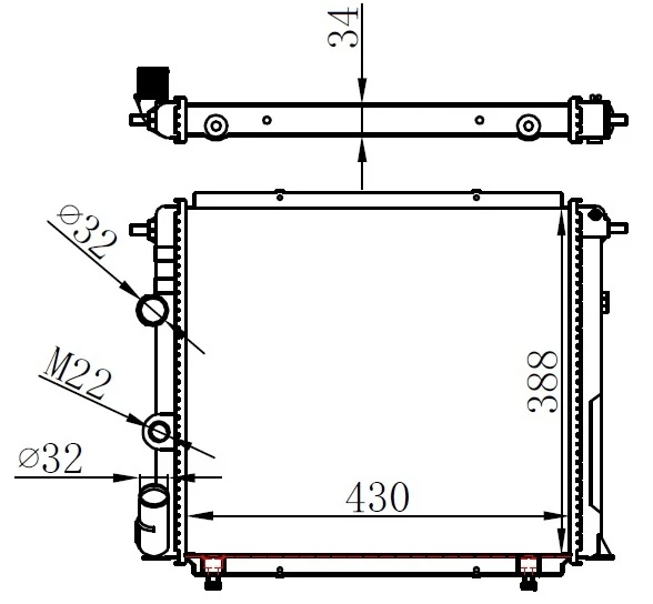 RADYATÖR R19 ALIZE 1.6 ENJ. 1988 MEK. 430X388X34 MT 7702253648 7702247653 ürün görseli