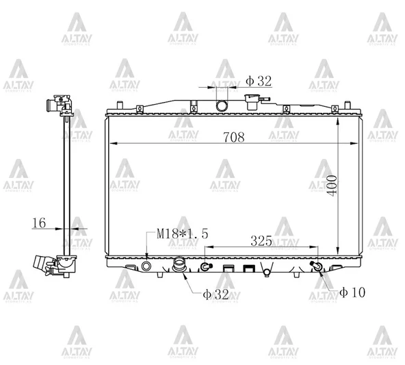 RADYATÖR SU ACCORD 2003-2008 2.4CC A-T BRAZING 19010 RBB E01 ürün görseli