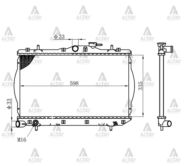 RADYATÖR SU ACCENT 1995-2000 1.3 MÜŞÜR DELİKLİ / DELİKSİZ M-T BRAZING 25310 22005 25310 22025 ürün görseli