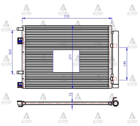 RADYATÖR KLİMA ACCENT 2011-2018 BLUE / RIO 2012 DİZEL BRAZING 97606 1R300 ürün görseli