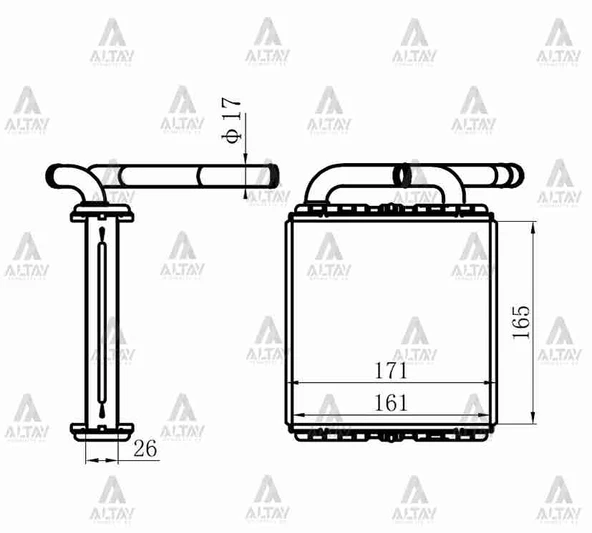 RADYATÖR KALORİFER H-100 MİNİBÜS 1994-2005 KLİMALI ÖN BRAZING 97211 43030 ürün görseli