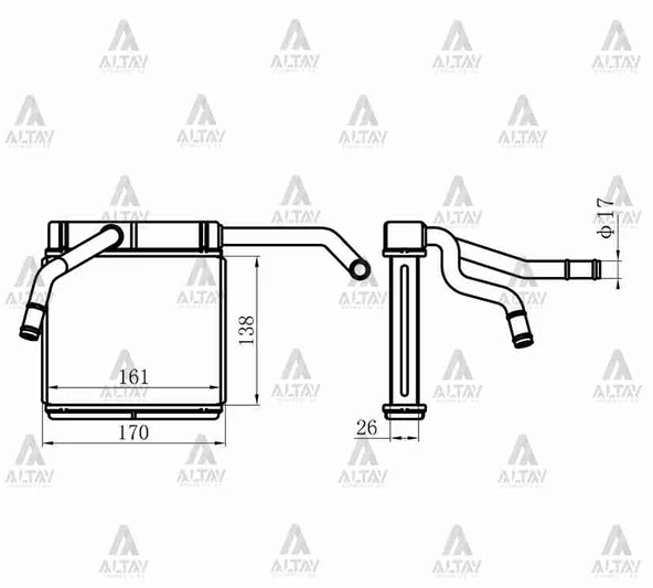 RADYATÖR KALORİFER B-2500 1997-2006 / RANGER 1998-2006 BRAZING UB39 61 A10 ürün görseli