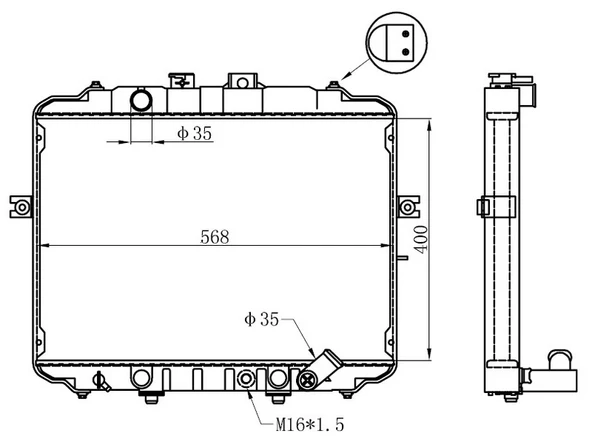 RADYATÖR BRAZİNG H100 1993 AC KLİMASIZ MEK 400X568X26 2530043820 ürün görseli