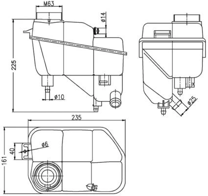 RADYATOR YEDEK SU DEPOSU MERCEDES C219 W211 S211 A2115000049 ürün görseli 1