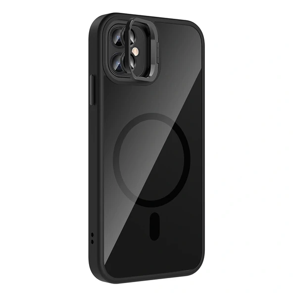 iPhone 11 Kılıf Standlı ve Kamera Lens Hediyeli M-Safe Şarj Özellikli Etro Kapak - Resim 10