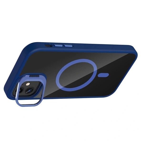 iPhone 11 Kılıf Standlı ve Kamera Lens Hediyeli M-Safe Şarj Özellikli Etro Kapak - Resim 9