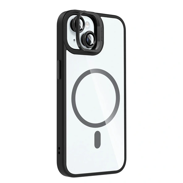 iPhone 15 Kılıf Standlı ve Kamera Lens Hediyeli M-Safe Şarj Özellikli Etro Kapak - Resim 4