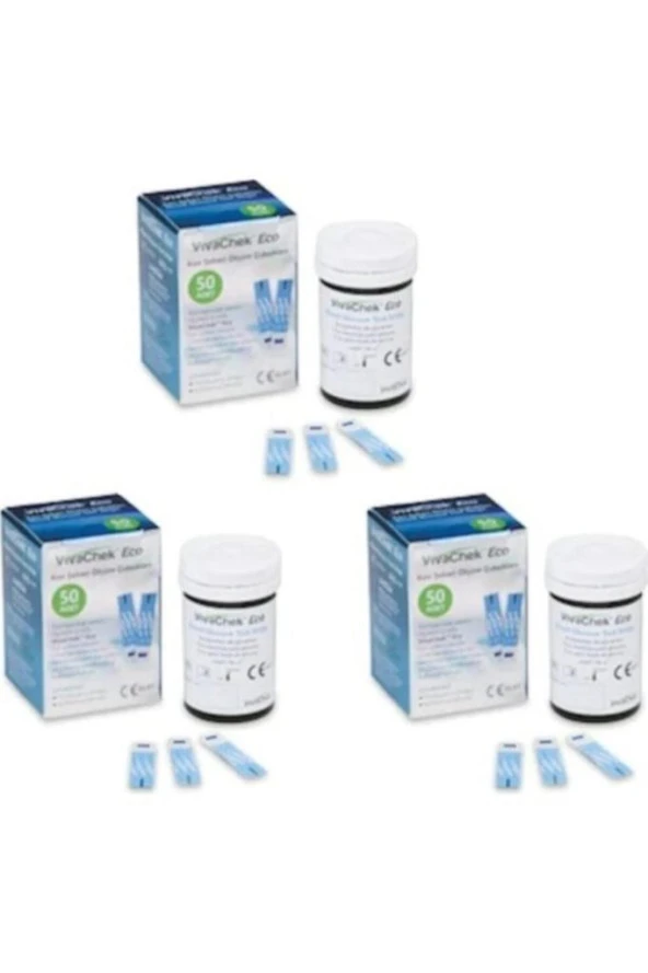 Vivachek Eco Seker Ölçüm Çubuğu/Strip 50 Adet 3'Lü PAKET (SKT:06/2027) ürün görseli 1