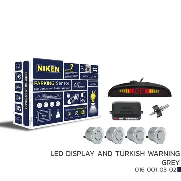 PARK SENSÖRÜ LED EKRAN VE TURKCE UYARI GRİ 22MM ürün görseli