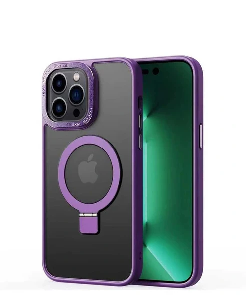 iPhone 14 Pro Kılıf M-safe Wireless Şarj Özellikli Standlı Ting Kapak ürün görseli