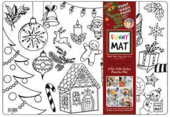 Funny Mat - Mutlu Yıllar 33,5x48cm ürün görseli 1