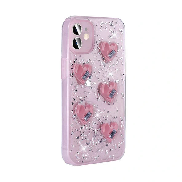 iPhone 15 Kılıf Airbagli Simli Arka Yüzey Işıltı Silikon Kapak - Resim 7