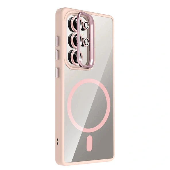 Samsung S25 Ultra Kılıf Standlı ve Kamera Lens Hediyeli M-Safe Şarj Özellikli Etro Kapak - Resim 6