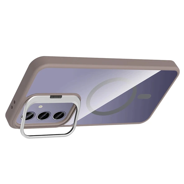 Samsung S25 Plus Kılıf Standlı ve Kamera Lens Hediyeli M-Safe Şarj Özellikli Etro Kapak - Resim 11