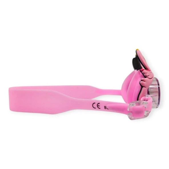 Çocuk Yüzücü Gözlüğü Silikon Taşıma Çantalı Pembe Kuğu - 9014 - 3