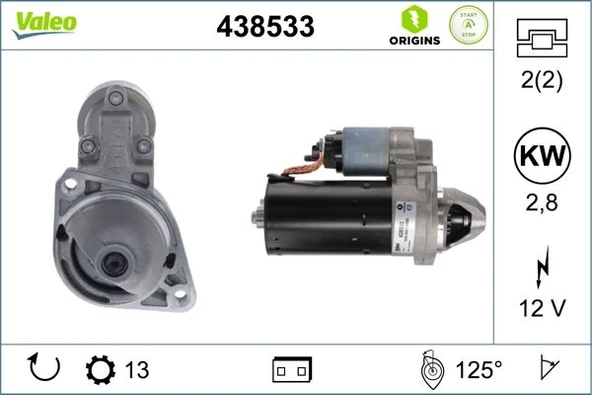 MARS MOTORU 125 2.5KW 13 DIS / START-STOP MERCEDES 10204 W205 C218 W222 W447 B906 B907 B910 A6519062800 ürün görseli