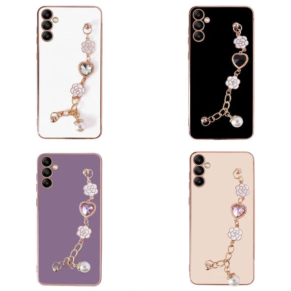 Samsung A24 Kılıf El Tutamaçlı Kamera Korumalı Taka Silikon Kapak - Resim 2