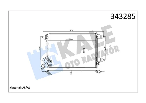 KLİMA KONDENSERİ JETTA 2010 582X378X16 AL/BRZ 5C0820411E 5C0820411F ürün görseli