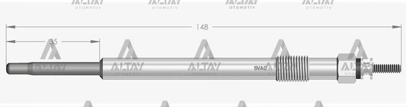 KIZDIRMA BUJİSİ (ISITMA) TRANSIT 2.2 - 2.4 TDCI 5184 / MONDEO 1.8 - 2.0 TDCI / CITROEN JUMPER 2.2 HDI 11.55. 5960G2 (10 ADET) ürün görseli 1