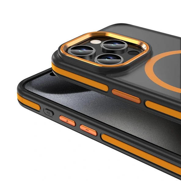 iPhone 15 Pro Max Kılıf M-safe Şarj Özellikli Mat Görünümlü Ant Kapak - Resim 3