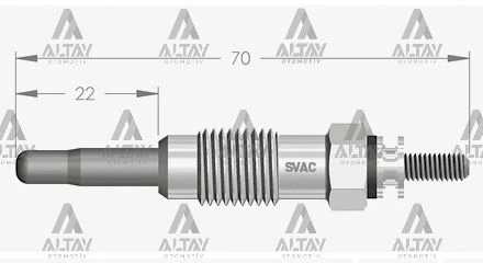 KIZDIRMA BUJİSİ (ISITMA) KORANDO 2.9 D-2.9 TD / MUSSO 2.2 TD-2.9 D-2.9 TD / REXTON 2.9 TD 11.55 11593601 (10 ADET) ürün görseli 1
