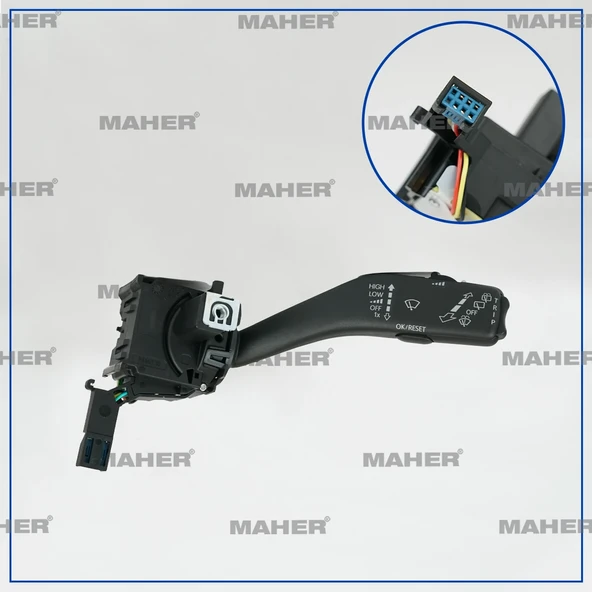 KOL CAM SİLGİ KUMANDA GOLF5 / JETTA / PASSAT / CADDY / LEON 2004-2009 (YOL BİLGİSAYARLI) 1K0953519J ürün görseli 1