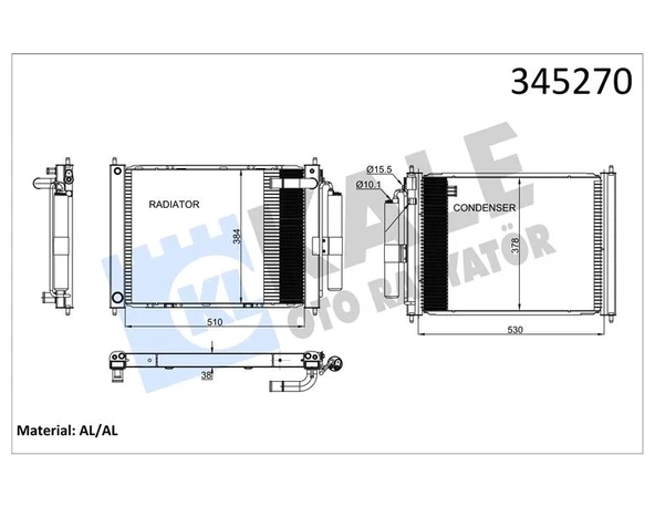 KLİMA KONDENSERİ NISSAN MİCRA 1.2-1.4 165 2002-2010 RADYATÖR-KLİMA BİRLEŞİK OTO.-MEK. AL/AL 21400AX600 21400AX601 ürün görseli