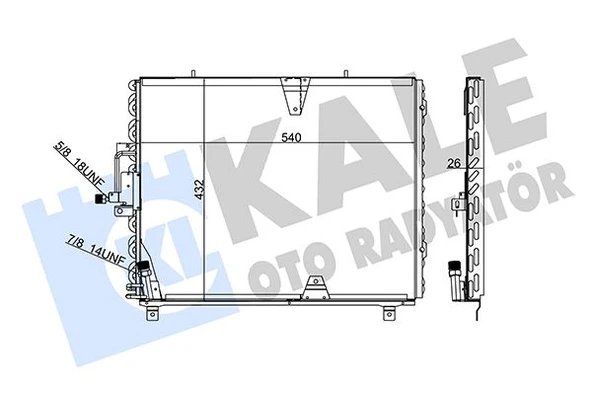 KLIMA RADYATORU MERCEDES W124 S124 C124 A1248301070 ürün görseli