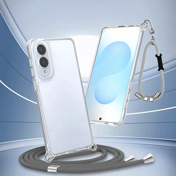 Samsung S25 Edge Kılıf Airbagli Takılabilir Askı Aparatlı Snap Silikon Kapak - Resim 3