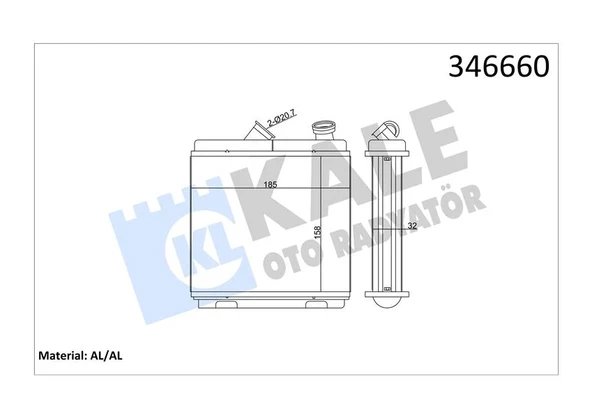 KALORİFER RADYATÖRÜ BRAZİNG ASTRA F-CALIBRA A-VECTRA A ŞAŞI 174X174X42 1618004 52463008 ürün görseli 1