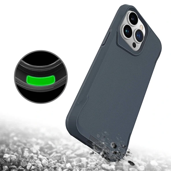 iPhone 15 Pro Max Kılıf Airbag Kenarlı T-Max Mat Standlı Kapak - Resim 5