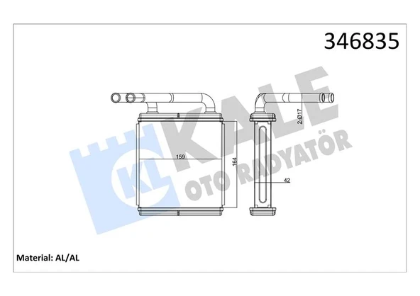 KALORİFER RADYATÖRÜ HYUNDAI H100 2.5L D4BA PANELVAN 1994-2000 - ALEMİNYUM 9721143010 9721143100 9721143050 ürün görseli
