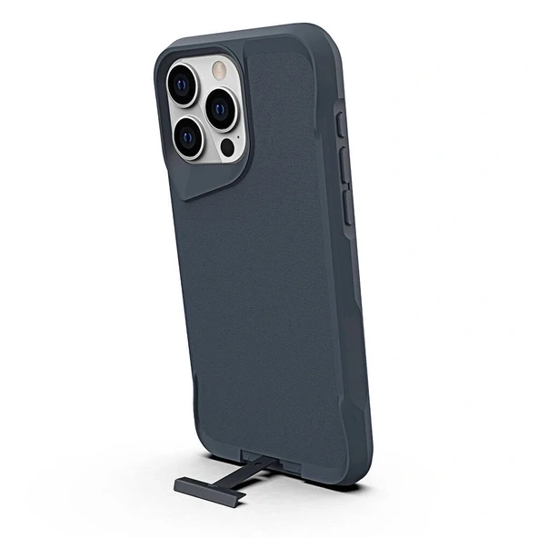 iPhone 15 Pro Max Kılıf Airbag Kenarlı T-Max Mat Standlı Kapak - Resim 9