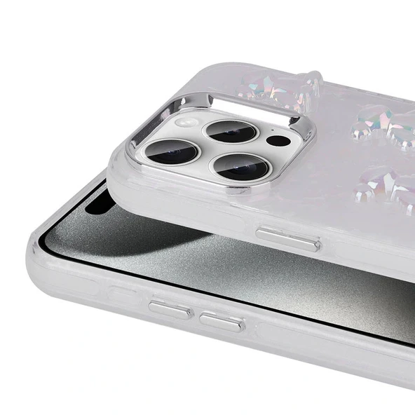 iPhone 15 Pro Kılıf Kabartma Figürlü Parlak Eralli Silikon Kapak - Resim 4