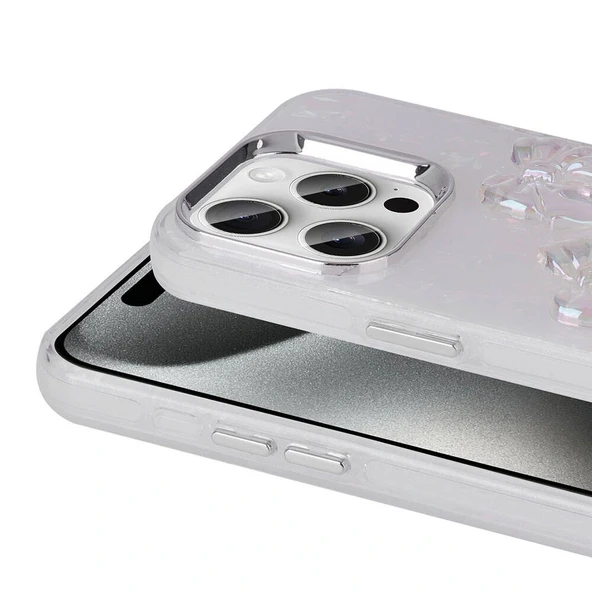 iPhone 15 Pro Kılıf Kabartma Figürlü Parlak Eralli Silikon Kapak - Resim 8