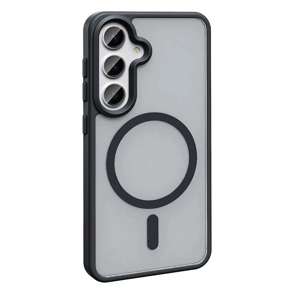 Samsung S25 Plus Kılıf M-safe Şarj Özellikli Mat Arka Yüzey Sio Kapak - Resim 3