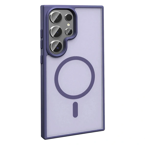 Samsung S23 Ultra Kılıf M-safe Şarj Özellikli Mat Arka Yüzey Sio Kapak - Resim 9