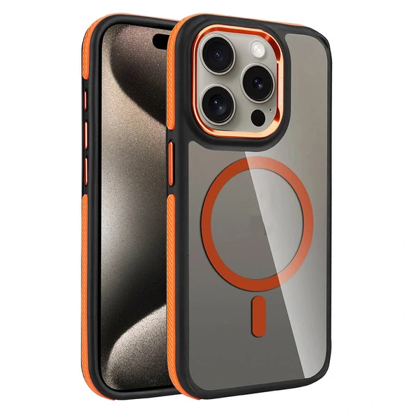 iPhone 15 Pro Kılıf M-safe Şarj Özellikli Mat Görünümlü Solo Kapak ürün görseli