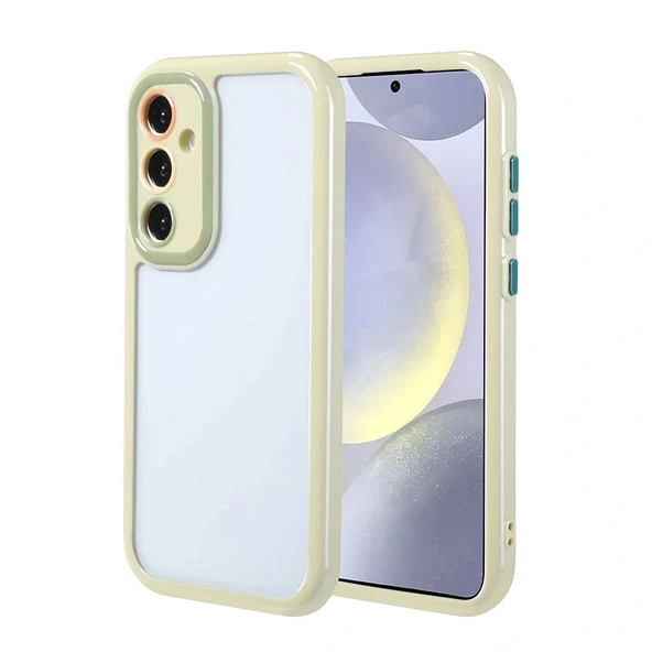 Samsung S24 Kılıf Kamera Korumalı Renkli Kenar ve Çerçeve Tasarımlı Vitamin Kapak ürün görseli