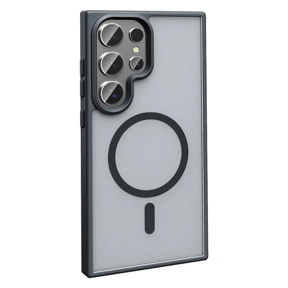 Samsung S24 Ultra Kılıf M-safe Şarj Özellikli Mat Arka Yüzey Sio Kapak - Resim 9